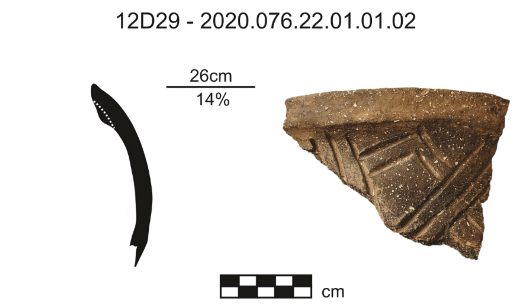 Large fragment of a pottery jar, likely used to cook or serve food like hominy